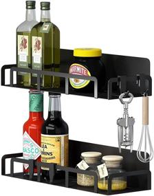 img 4 attached to 🧲 Magnetic Spice Rack and Shelf for Refrigerator - Space-Saving Kitchen Organizer, Pack of 2, Black