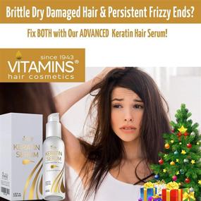 img 2 attached to 🏻 Vitamins Keratin Protein Hair Serum for Frizz-Free, Glossy Hair - Biotin Collagen Treatment with Castor Oil - Repairs and Protects Dry, Damaged Hair - Ideal for Straight or Curly Hair - 4.25 Oz