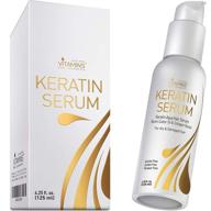 🏻 vitamins keratin protein hair serum for frizz-free, glossy hair - biotin collagen treatment with castor oil - repairs and protects dry, damaged hair - ideal for straight or curly hair - 4.25 oz logo