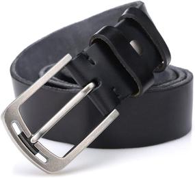 img 1 attached to 👔 Premium Italian Leather Belts for Men with Anti-Scratch Buckle - Stylish Waistline Accessories