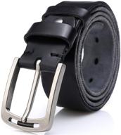 👔 premium italian leather belts for men with anti-scratch buckle - stylish waistline accessories logo