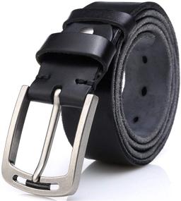 img 4 attached to 👔 Premium Italian Leather Belts for Men with Anti-Scratch Buckle - Stylish Waistline Accessories