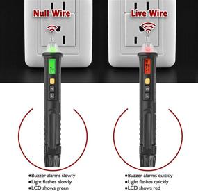 img 2 attached to ZEJURP Non Contact Voltage Tester, AC Electrical Tester, Multi Adjustable Sensitivity Tester with Buzzer, LED, LCD Display, 12V to 48V-1000V, NCV Live/Null Wire Detection