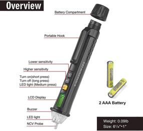img 3 attached to ZEJURP Non Contact Voltage Tester, AC Electrical Tester, Multi Adjustable Sensitivity Tester with Buzzer, LED, LCD Display, 12V to 48V-1000V, NCV Live/Null Wire Detection