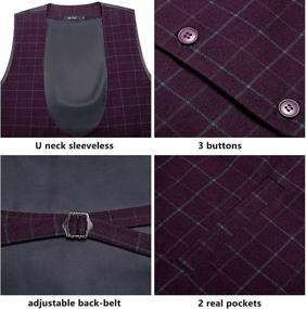 img 1 attached to 👔 Men's Paisley Tie Waistcoat Set with Necktie, Cufflinks, and Pocket Square - Stylish Accessories for Ties and Cummerbunds