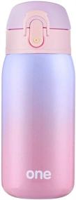 img 4 attached to 🍼 Leakproof Insulated Stainless Steel Kids Water Bottle - 11Oz, Ideal for Lunch Bags, Purple-Pink Color Option