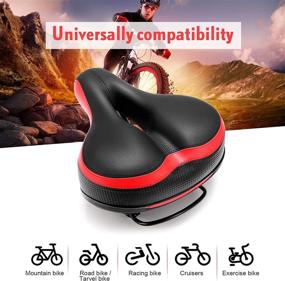 img 1 attached to 🚴 Lhelca Bike Seat: Comfortable Memory Foam Waterproof Saddle for Mountain and Road Bikes - Best Stock Bicycle Seat Replacement with Reflective Tape