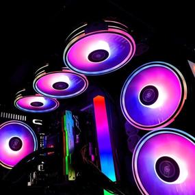 img 3 attached to 🌈 GIM KB-24 RGB Case Fans, 3 Pack 120mm Quiet Computer Cooling PC Fans, Music Rhythm Sync with Addressable ARGB Motherboard, Colorful Cooler Speed Adjustable - Includes Fan Control Hub