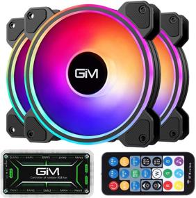 img 4 attached to 🌈 GIM KB-24 RGB Case Fans, 3 Pack 120mm Quiet Computer Cooling PC Fans, Music Rhythm Sync with Addressable ARGB Motherboard, Colorful Cooler Speed Adjustable - Includes Fan Control Hub