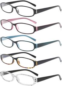 img 4 attached to 👓 Premium Quality Reading Glasses: 5 Pairs of Comfortable Spring Hinge Fashion Readers for Men and Women