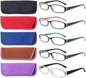 img 2 attached to 👓 Premium Quality Reading Glasses: 5 Pairs of Comfortable Spring Hinge Fashion Readers for Men and Women