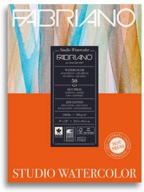 🎨 fabriano studio watercolor pad 9x12: hot-press, 140 lb., 50 sheets - high-quality white watercolor paper logo