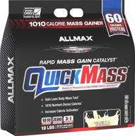 efficient muscle building: allmax nutrition quickmass rapid mass gain catalyst - vanilla, 12 lbs logo