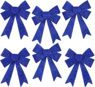 💙 6 pack of blue iconikal luxury no-mess glitter bows, 9 x 12 inches logo