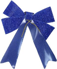 img 2 attached to 💙 6 Pack of Blue Iconikal Luxury No-Mess Glitter Bows, 9 x 12 inches