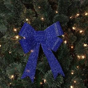 img 1 attached to 💙 6 Pack of Blue Iconikal Luxury No-Mess Glitter Bows, 9 x 12 inches