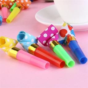 img 2 attached to 🎉 100-Pack Party Blower Set - Colorful Birthday Noisemakers, Blow Horns, Party Horns, Whistles - Perfect for New Years, Parties, and Party Favors - Noise Makers, Blowouts