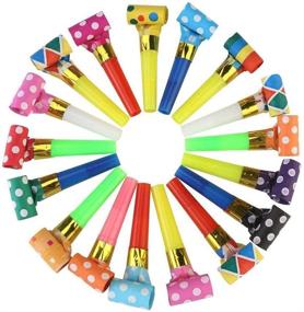 img 4 attached to 🎉 100-Pack Party Blower Set - Colorful Birthday Noisemakers, Blow Horns, Party Horns, Whistles - Perfect for New Years, Parties, and Party Favors - Noise Makers, Blowouts