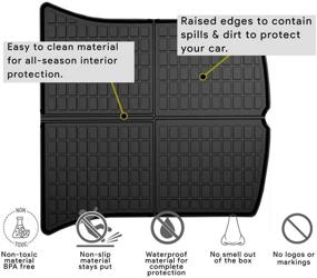 img 2 attached to 🚗 2020-2021 Tesla Model Y Heavy Duty All Weather Soft XPE Rubber Trunk Floor Mat - Black (No Logos)