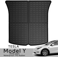 🚗 2020-2021 tesla model y heavy duty all weather soft xpe rubber trunk floor mat - black (no logos) logo