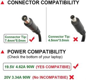 img 1 attached to 🔌 High-Quality 90W 19.5V 4.62A Ac Adapter Charger Replacement for Dell Inspiron N4010 N4110 17R N7010 N7110 N5010 N5011 N5030 N5040; P/N: PA-10 PA-3E PA10 with 7.4x5.0mm Connector - Power Supply Cord Plug Included