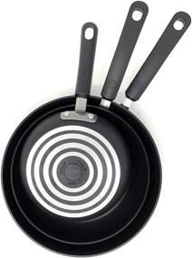 img 3 attached to 🍳 T-Fal C547S3CT Durable Titanium Nonstick Thermo-Spot Heat Indicator Fry Pan Cookware Set - 3-Piece, Black