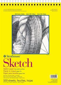 img 4 attached to 📔 Strathmore 300 Series Sketch Pad - 11x14, Wire Bound - High-Quality 100 Sheet Sketchbook