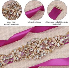 img 3 attached to 💎 Elegant Tendaisy Women's Beaded Rhinestone Pearls Wedding Dress Belt Bridal Sash for Bridesmaid - Enhance Your Wedding Attire!