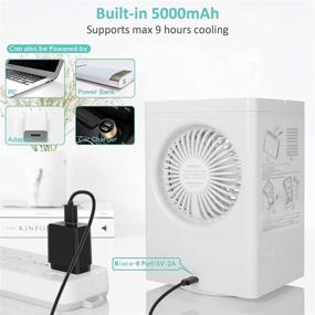 img 1 attached to 🌀 COMLIFE Portable Air Cooler: Battery Operated Personal AC for Bedroom, Office, Camping - Rechargeable, Auto Oscillation, 700ml Tank