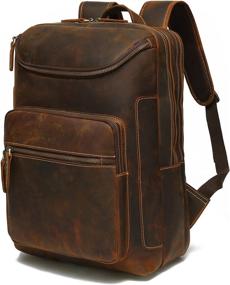 img 4 attached to 🎒 Lannsyne Vintage Genuine Backpack Rucksack" - Optimized Product Name: "Lannsyne Genuine Vintage Backpack Rucksack