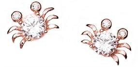 img 4 attached to Sterling Silver Small Crab Stud Earrings: Adorable Ocean Beach Jewelry for Girls and Women