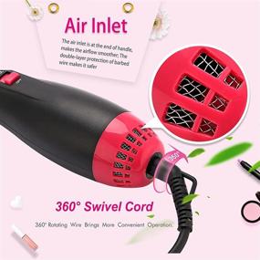 img 1 attached to 💁 Homfu 3-in-1 Hair Dryer Brush - Blow Dryer, Hot Air Brush, and Volumizer - Negative Ion Ceramic Styler Brush - Electric Straightening Hot Comb - Ideal Hair Dryers for Women