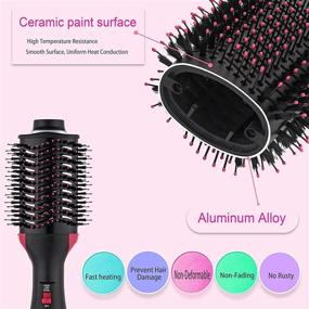 img 2 attached to 💁 Homfu 3-in-1 Hair Dryer Brush - Blow Dryer, Hot Air Brush, and Volumizer - Negative Ion Ceramic Styler Brush - Electric Straightening Hot Comb - Ideal Hair Dryers for Women
