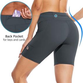 img 3 attached to 🩲 Stay Comfortable and Stylish with BALEAF Women's 7" Long Compression Running Shorts: High Waisted Yoga Biker Shorts with 3 Convenient Pockets