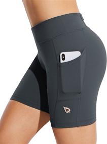 img 2 attached to 🩲 Stay Comfortable and Stylish with BALEAF Women's 7" Long Compression Running Shorts: High Waisted Yoga Biker Shorts with 3 Convenient Pockets