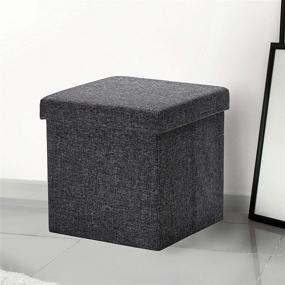 img 4 attached to 📦 Seville Classics Modern Gray Foldable Storage Footrest Toy Box Coffee Table Chest Ottoman, 1-Pack