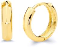 💎 stylish 14k yellow/white gold 3mm huggie earrings - sleek design (12 x 12 mm) logo
