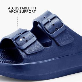 img 1 attached to 👞 STQ Supportive Double Buckle Men's Sandals