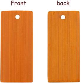 img 1 attached to 🎁 Premium Pack of 50 Blank Wooden Gift Tags: Dedoot 1.8"x0.8" Small Bamboo Keychain Tags for Wine Bottle Crafting and Hanging Labels