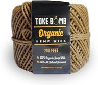 🐝 toke bomb: 100% organic hemp wick with natural beeswax coating - 200ft roll, lighter spool (1mm thickness) logo