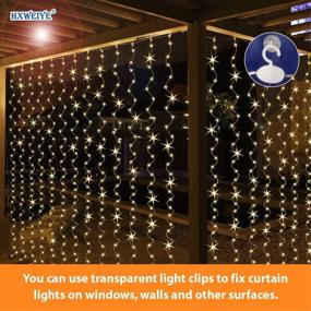 img 2 attached to 🌟 HXWEIYE 300LED Fairy Curtain Lights - USB Plug in 8 Modes String Lights + Remote Controller for Bedroom, Indoor & Outdoor Decorations - Weddings, Party - Warm White (9.8x9.8Ft)