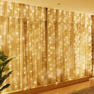 🌟 hxweiye 300led fairy curtain lights - usb plug in 8 modes string lights + remote controller for bedroom, indoor & outdoor decorations - weddings, party - warm white (9.8x9.8ft) логотип