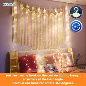 img 3 attached to 🌟 HXWEIYE 300LED Fairy Curtain Lights - USB Plug in 8 Modes String Lights + Remote Controller for Bedroom, Indoor & Outdoor Decorations - Weddings, Party - Warm White (9.8x9.8Ft)