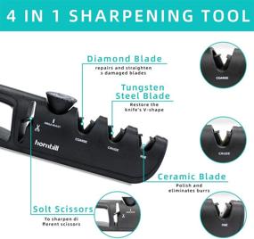 img 2 attached to 🔪 Универсальная 4-в-1 ручная точилка для ножей - Регулируемый угол 14-24°, Восстанавливает, восстанавливает и полирует лезвия - Идеально подходит для керамических и стальных ножей/ножниц - Незаменимый кухонный инструмент