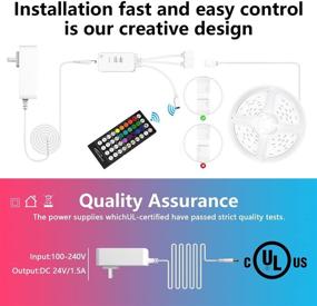 img 2 attached to 🎶 DecorStar 50ft Bluetooth LED Strip Lights for Bedroom, 2 Rolls of 25ft, Color Changing Music Sync, App Control, 40 Keys IR Remote - Ideal for Home Decoration in Bedroom, Kitchen, and More.