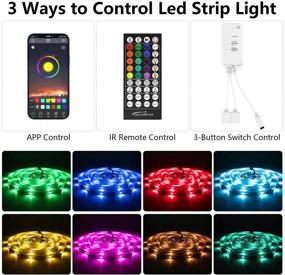 img 3 attached to 🎶 DecorStar 50ft Bluetooth LED Strip Lights for Bedroom, 2 Rolls of 25ft, Color Changing Music Sync, App Control, 40 Keys IR Remote - Ideal for Home Decoration in Bedroom, Kitchen, and More.