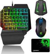 🎮 gaming keyboard and mouse combo - wired 39 keys mechanical rainbow led backlit keyboard & rgb gaming mouse bundle; compatible with ps4, xbox one, nintendo switch, ps3, and pc - includes led backlit converter логотип