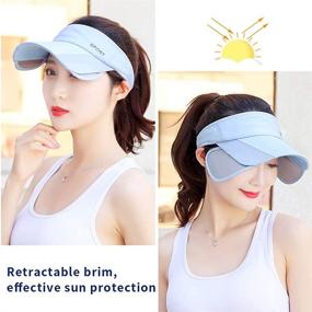 img 2 attached to Stay Protected and Stylish with our Women's Adjustable Summer Sun Visor Hat - Golf Cap with Retractable Brim, UV Protection Beach/Tennis Sport Hat