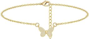 img 4 attached to Butterfly Anklet Plated Bracelet Jewelry