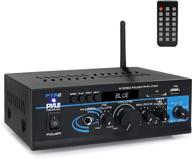 🔊 pyle home audio power amplifier system - 2x40w bluetooth mini dual channel mixer sound stereo receiver box with aux and mic input - ideal for amplified speakers, pa systems, cd players, theater setups via rca, studio use - pta2 logo